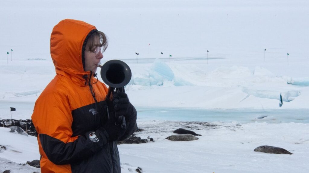 She plays 'Amazing Grace' in the most remote practice room on Earth