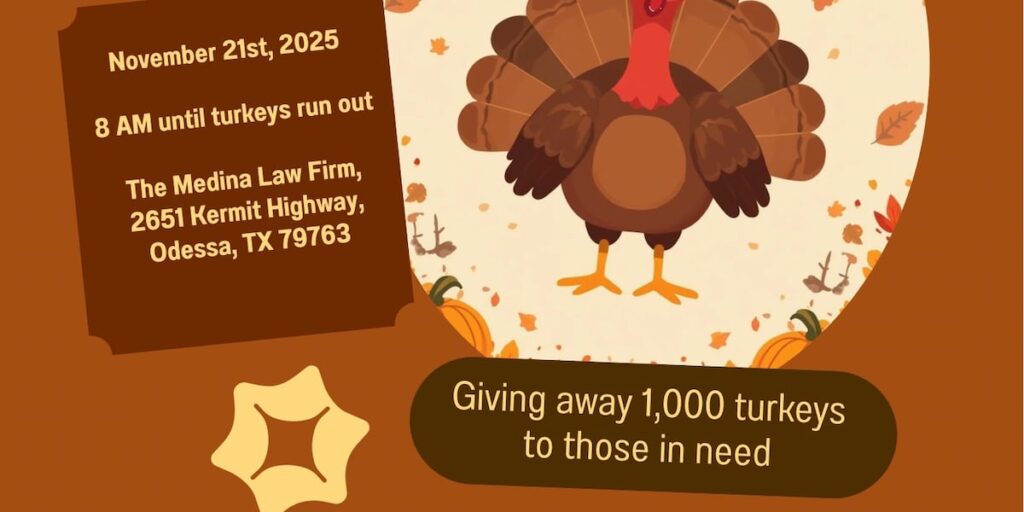 Medina Law Firm hosts 8th annual Turkey Giveaway Friday