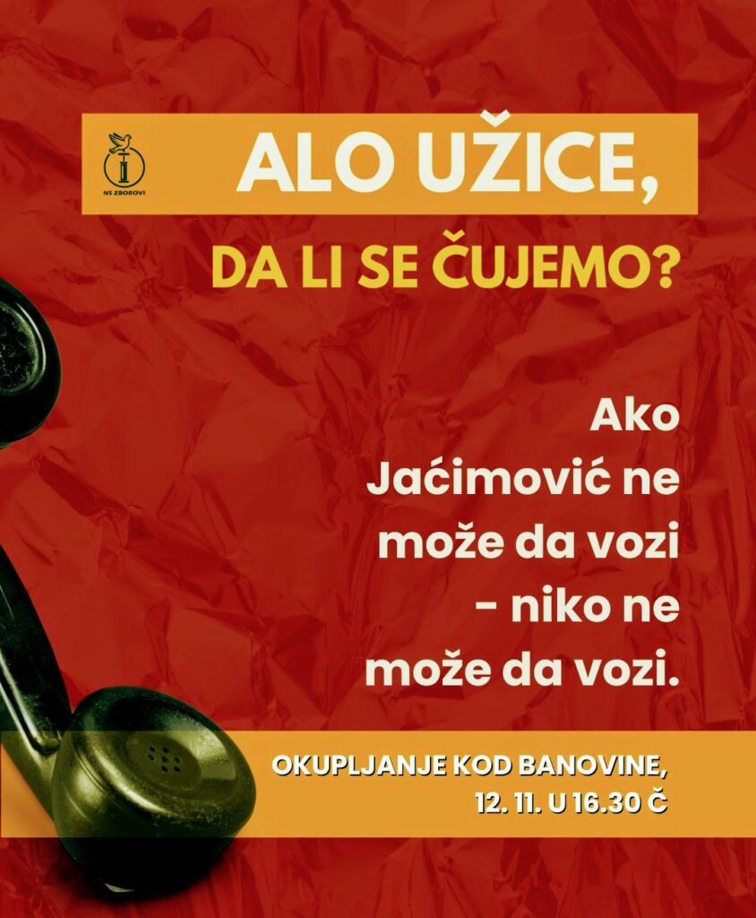 NOVI SAD: Today at 4:30 pm gathering near Banovina!