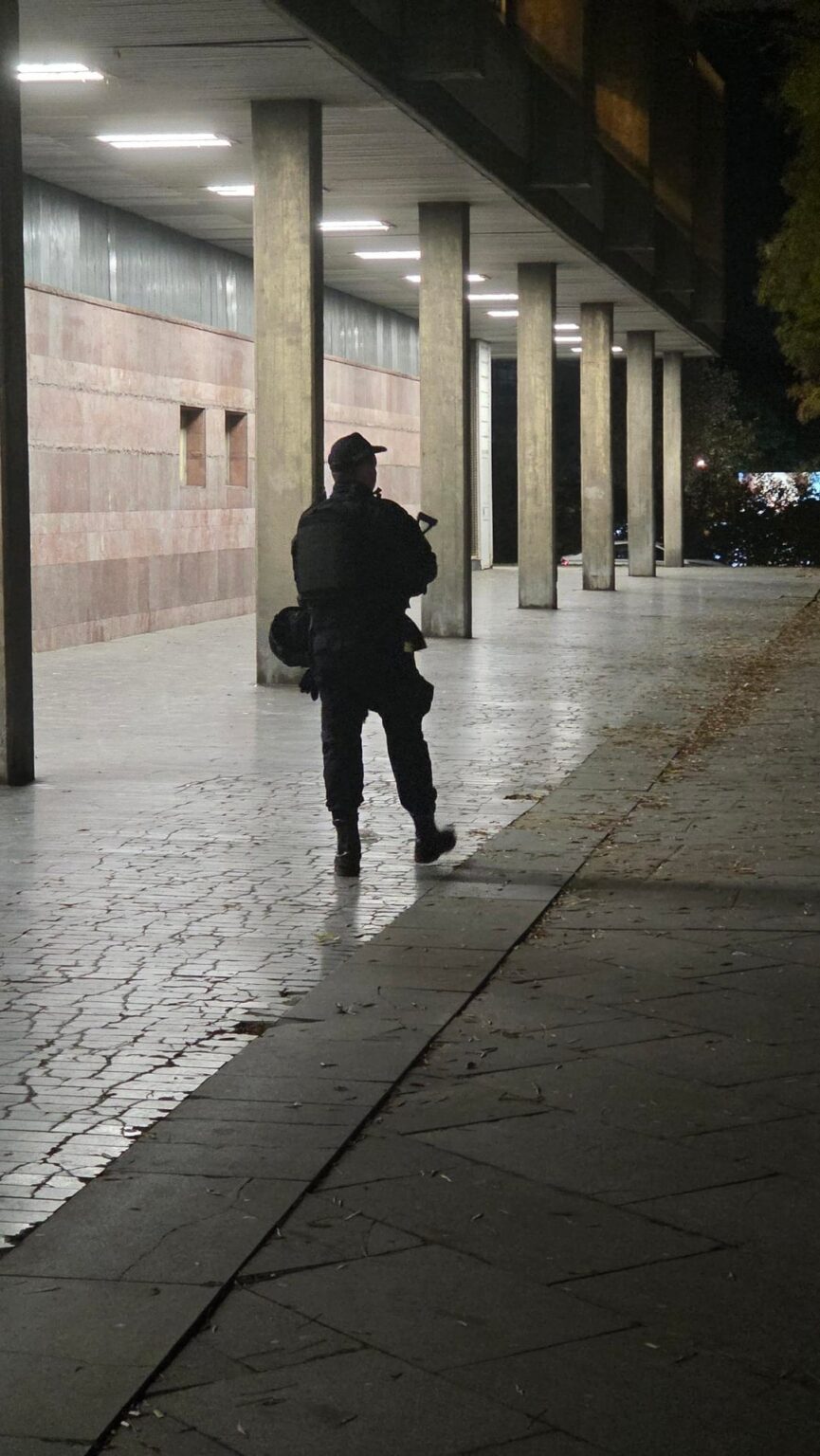 Right by the Temple of Saint Sava, armed and camouflaged (reupload)