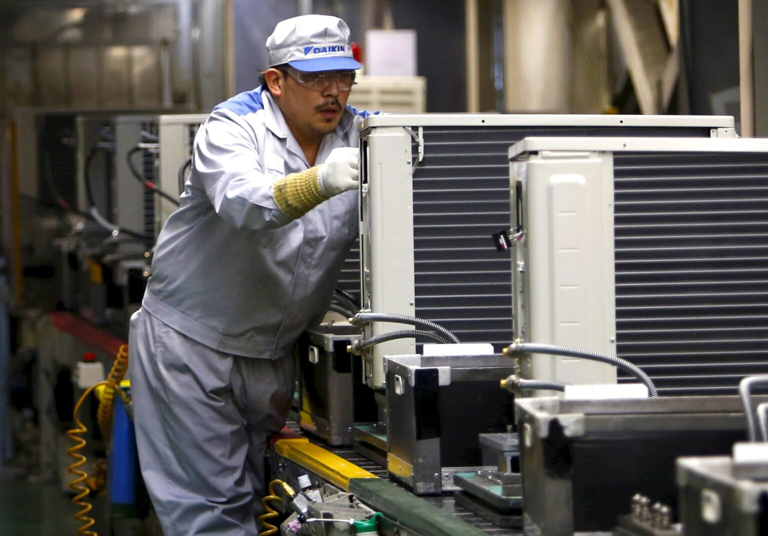 Air conditioning units on the production line at Daikin's Kusatsu factory in Japan. The company's investment in Turkey will be spread over five years