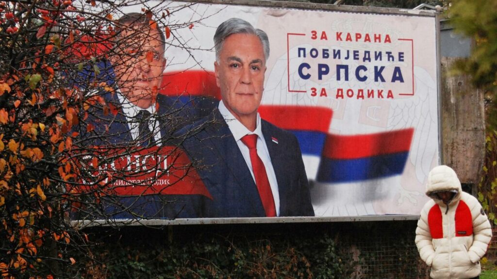 Ally of Bosnian Serb separatist leader leads election as opposition claims fraud