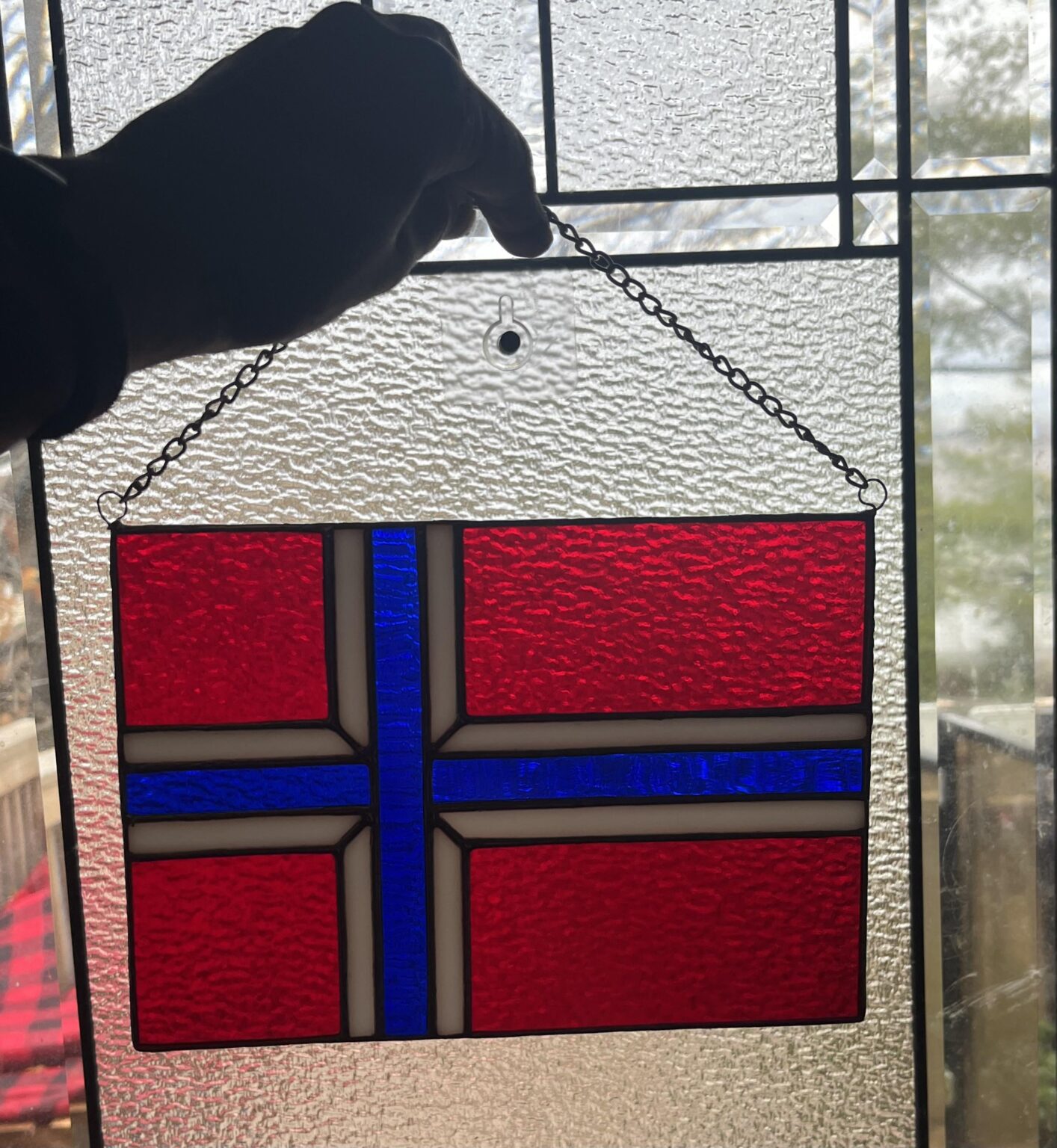 Norge flagg stained glass