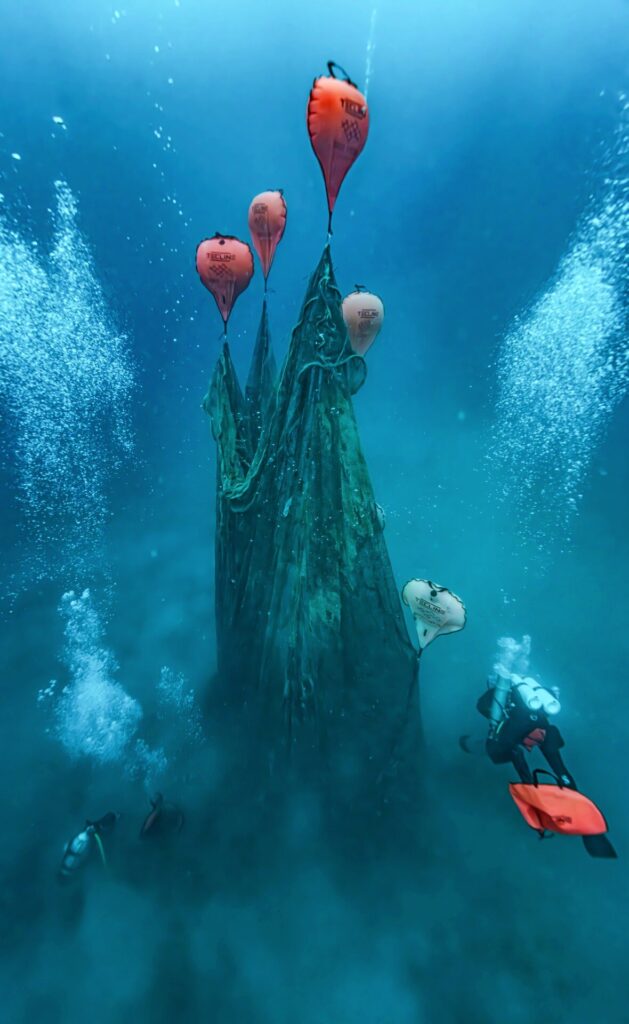 Ghost divers remove ‘floating scrapyard’ in Greece 3 Ghost Diving divers at work in Methana (Michael Westreicher)