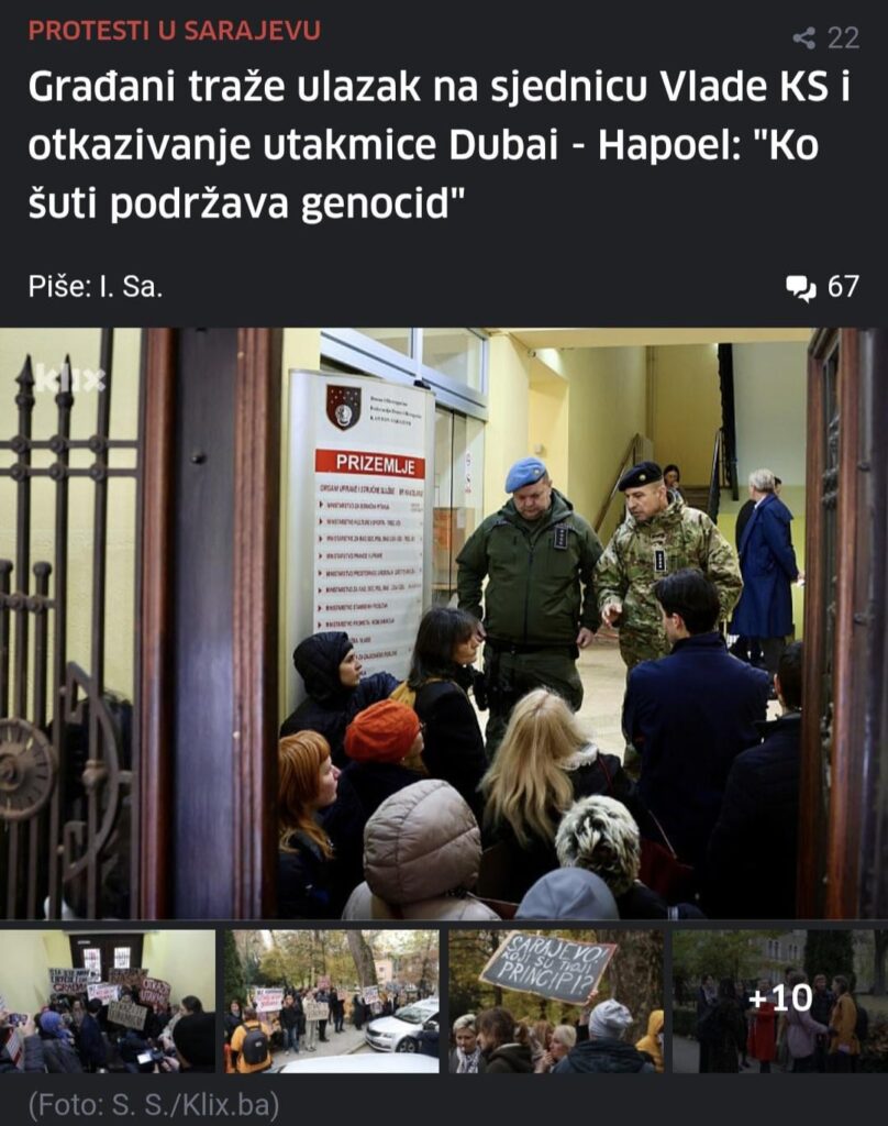 After the fire in which 11 people died in Tuzla, citizens are concerned about the protests regarding the Hapoel match