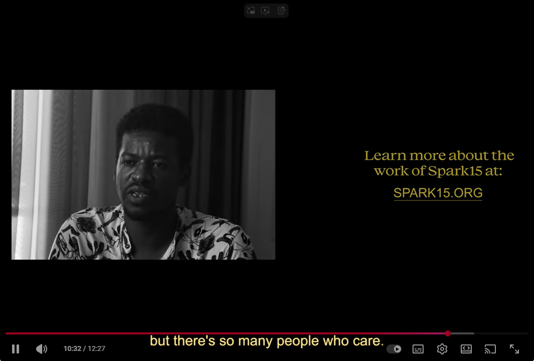Negmeldin Arbab speaking about Spark15 and his experience as a refugee in Malta. Photo: Still from Youtube