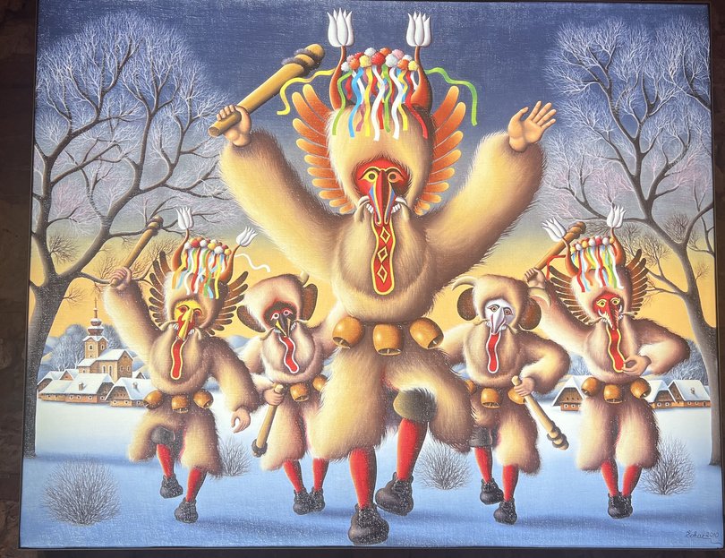 Art meets culture. The Kurent are known for chasing winter away in Slovenian folklore.