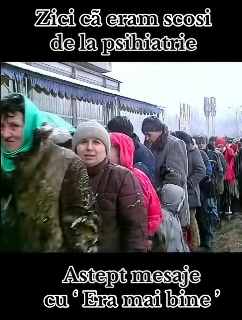The queue for oranges from Obor 1990, Bucharest