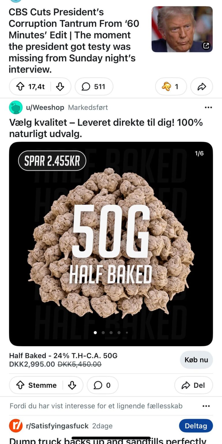 Why do I get Danish ads for hash on reddit?