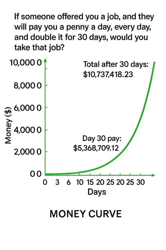 [OC] What a Penny Doubled for 30 Days Actually Looks Like (The Exponential Curve Most People Underestimate)