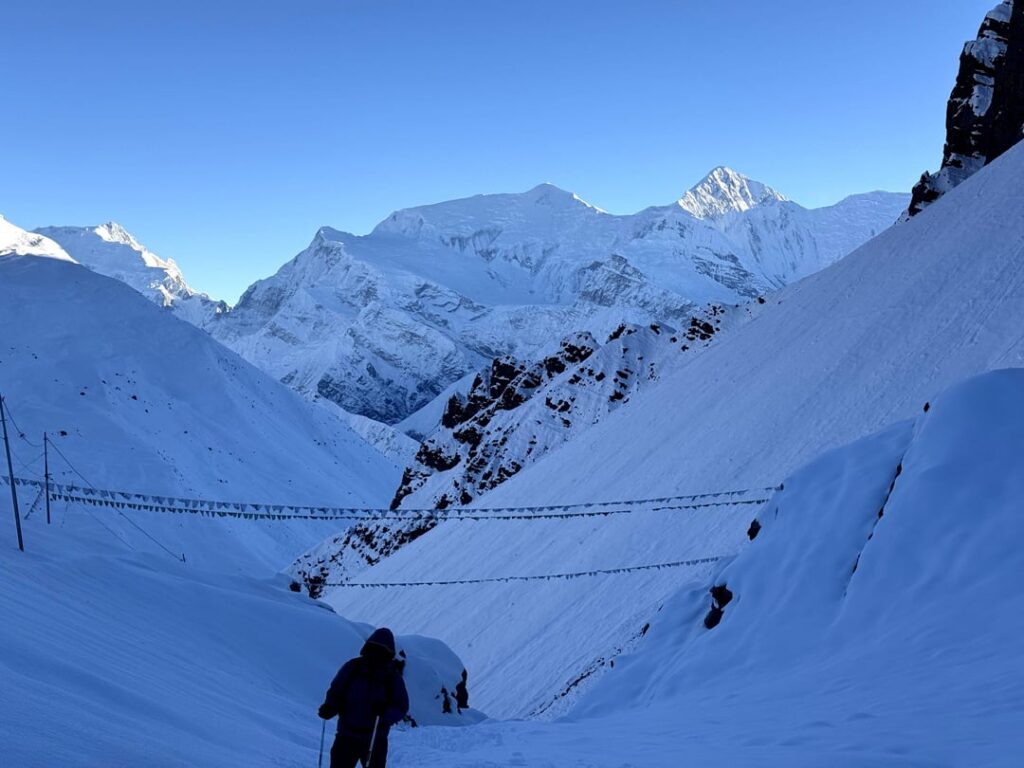 It was heavily snowing in the Nepal Himalaya due to cyclogenesis waves.