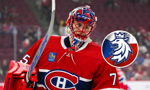 Canadiens goalie Jakub Dobes, Czechia logo Canadiens goalie Jakub Dobes, Czechia logo