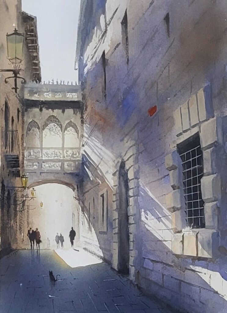 Pont del Bisbe. My watercolor painting