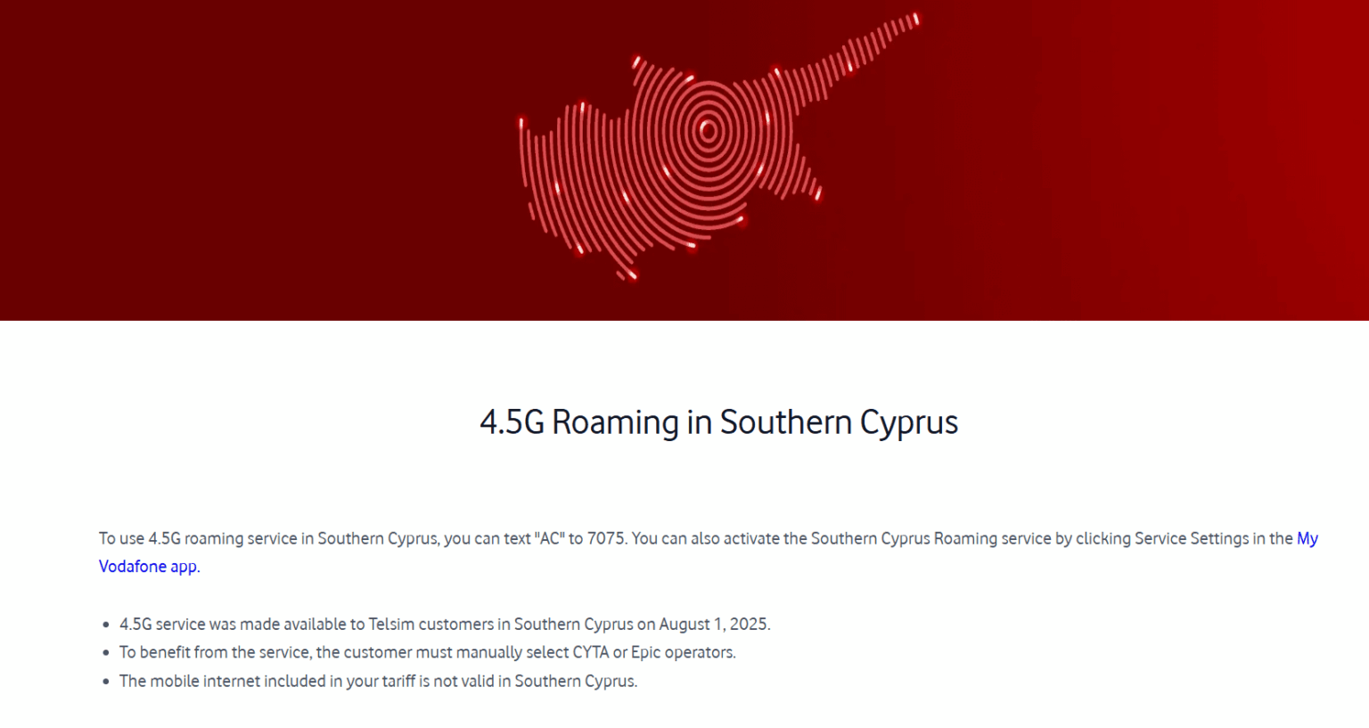 As of August 25, TRNC GSM operators began providing roaming in RoC.
