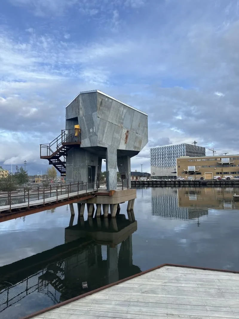 The Jubileumsparken sauna, a free, public one above the river Göta älv and made out of recycled metal. Lauren Taylor/Press Association/dpa