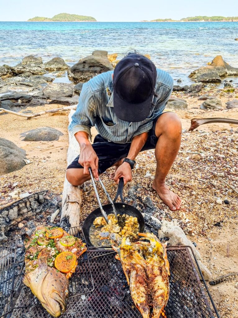 I live on a tropical island so cooking on the beach is one of my favorite things to do. Here are some outdoor meals I've made over the years.