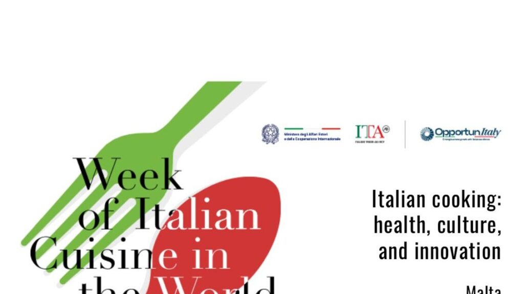 Italian Cuisine Week in Malta is back - News from Embassies