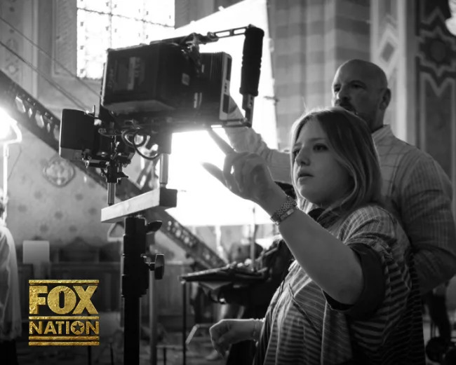 Francesca Scorsese on the set of <em>The Saints</em> (Courtesy Fox Nation)