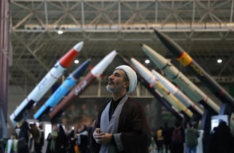 An Iranian cleric visits the Islamic Revolutionary Guard Corps (IRGC) Aerospace Force Museum in Tehran, Iran, November 12, 2025. (credit: MAJID ASGARIPOUR/WANA (WEST ASIA NEWS AGENCY) VIA REUTERS)