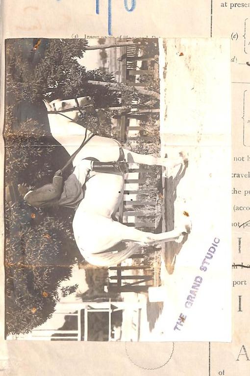 Man with his horse on a 1921 passport application. The National Archives of Malta.