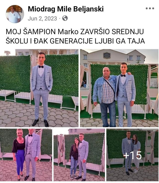 Ćale is certainly still proud of his student from the private gymnasium