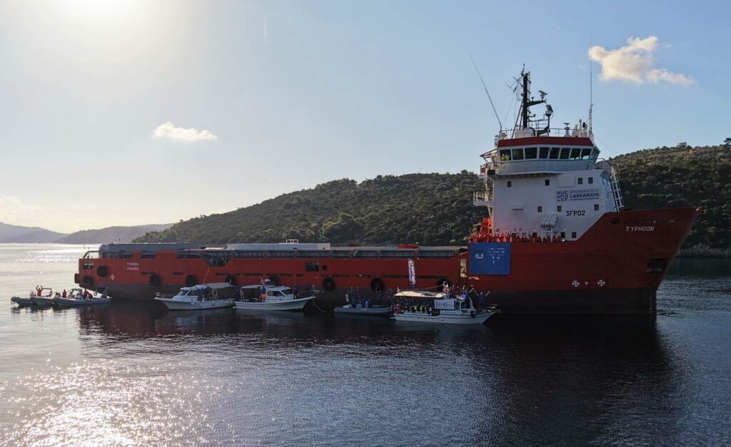 Ghost divers remove ‘floating scrapyard’ in Greece 4 Athanasios C Laskaridis Charitable Foundation's vessel Typhoon (Healthy Seas Foundation)