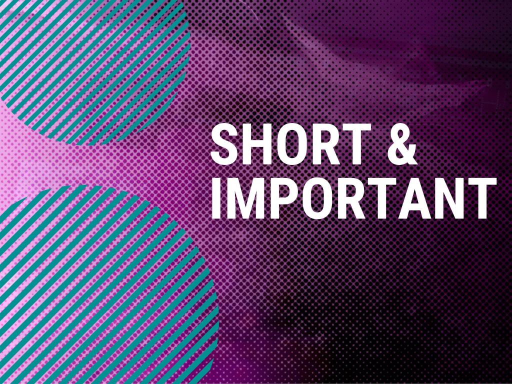 Logo reads "Short & Important"