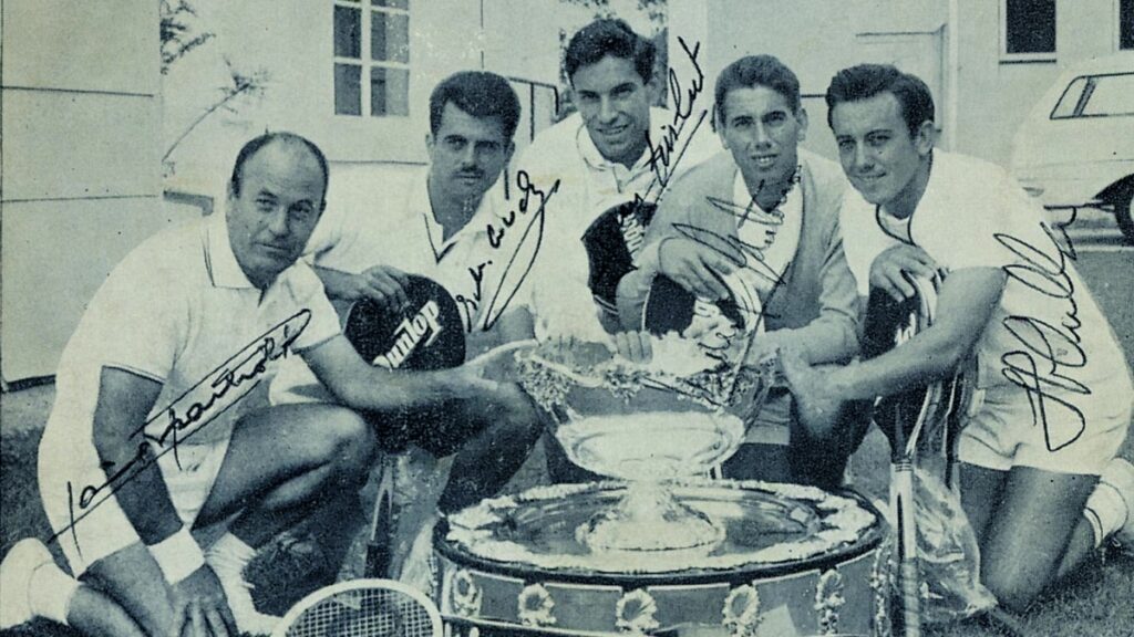 Spain in its first Davis Cup final, in 1965. Source: Getty