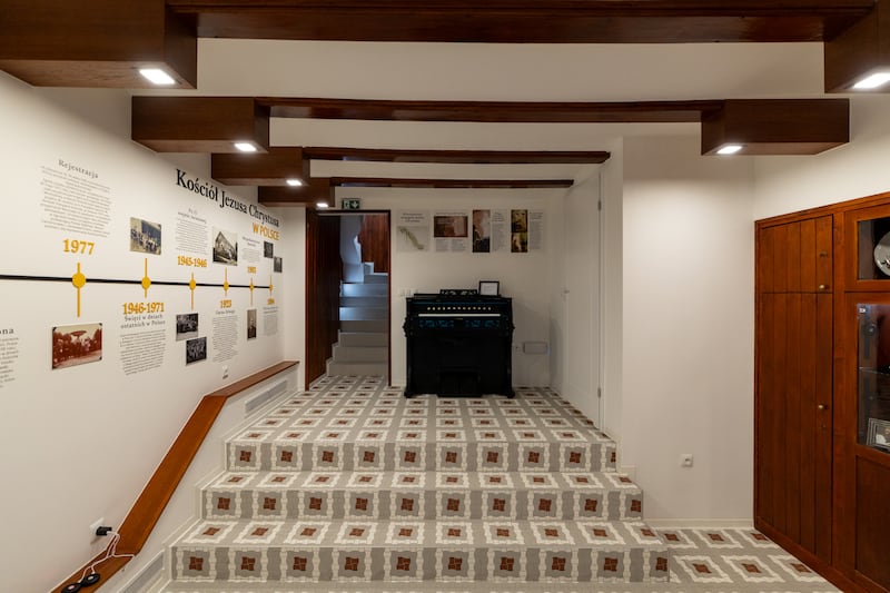 The Church History Exhibition, part of the Nowy Świat visitors’ center in Warsaw, Poland, features a renovated organ used in the Church's first Polish meetinghouse, located in Zełwągi and dedicated in 1929.