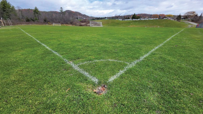Field B at CVU, which is often too wet for athletes to use