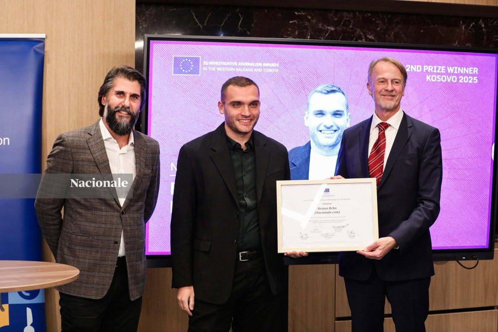 Nacionale journalist Besian Beha wins the second EU award for investigative journalism - NACIONALE