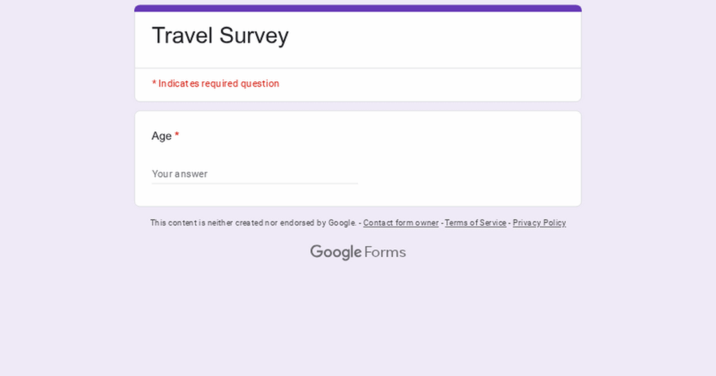Travel Survey for school