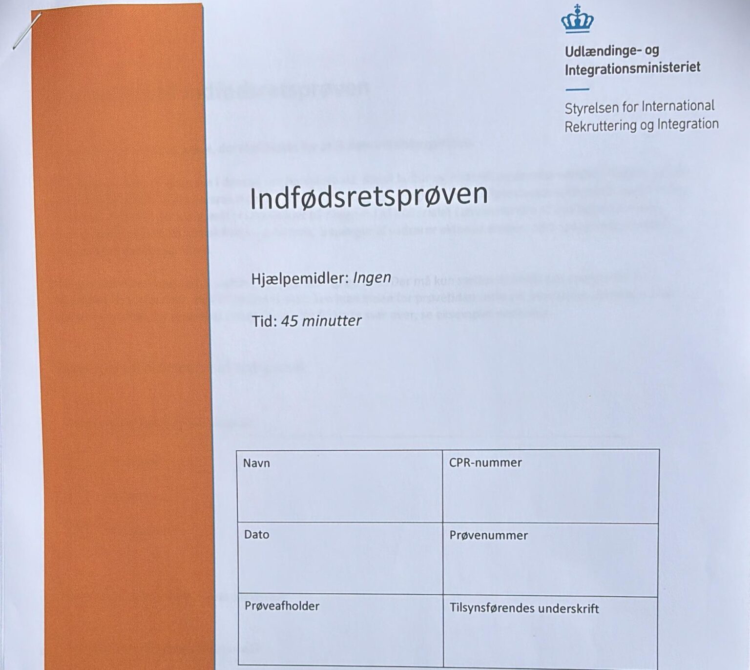This is the citizenship test held in Denmark today