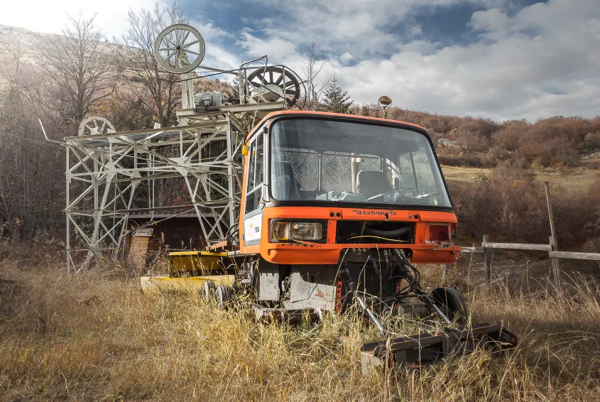 A Symbolic Goodbye to an Old Ski Resort as Lift Towers are Dismantled at Céüze 2000, France