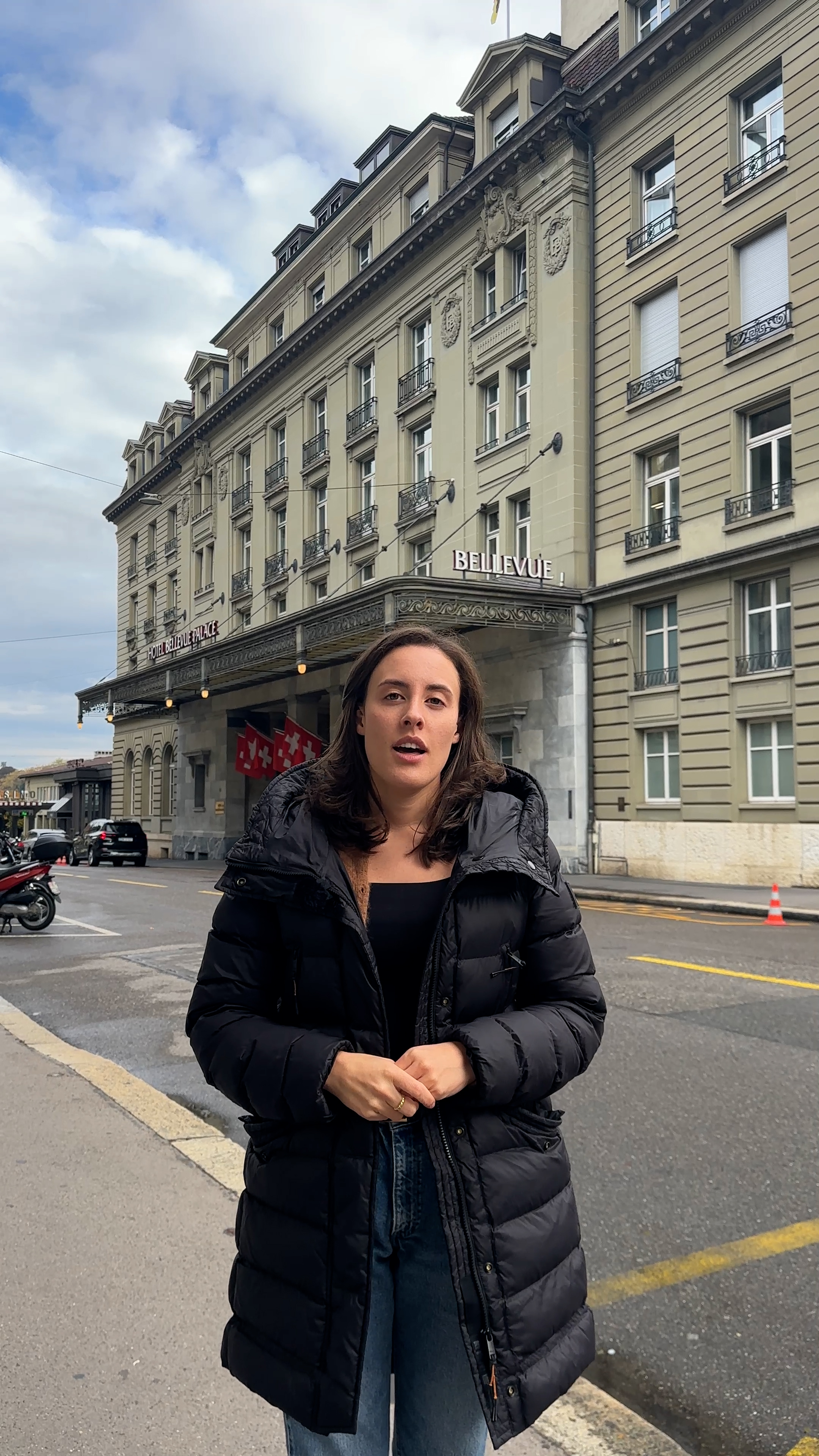 Photo of a woman in front of hotel in Bern.