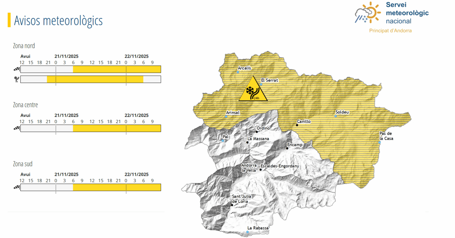 Intense snowfall at 1,500 meters on Friday with thicknesses of 15 centimeters