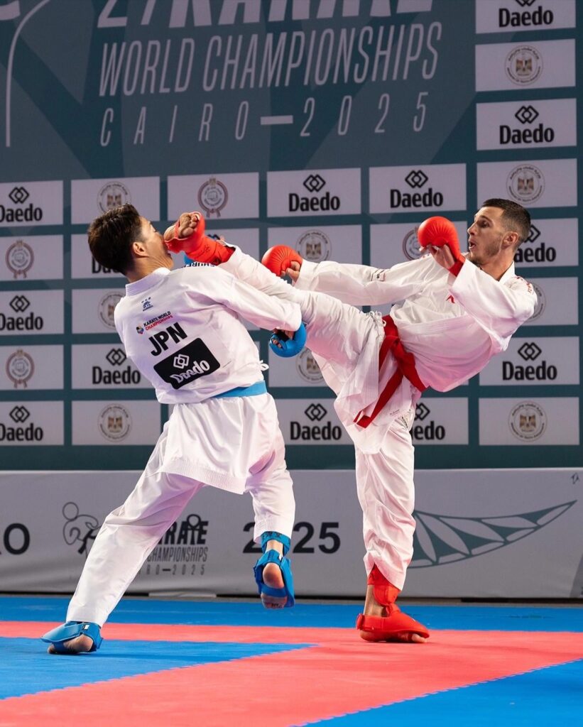 Islam Selmani achieves historic success, world runner-up in karate in Cairo