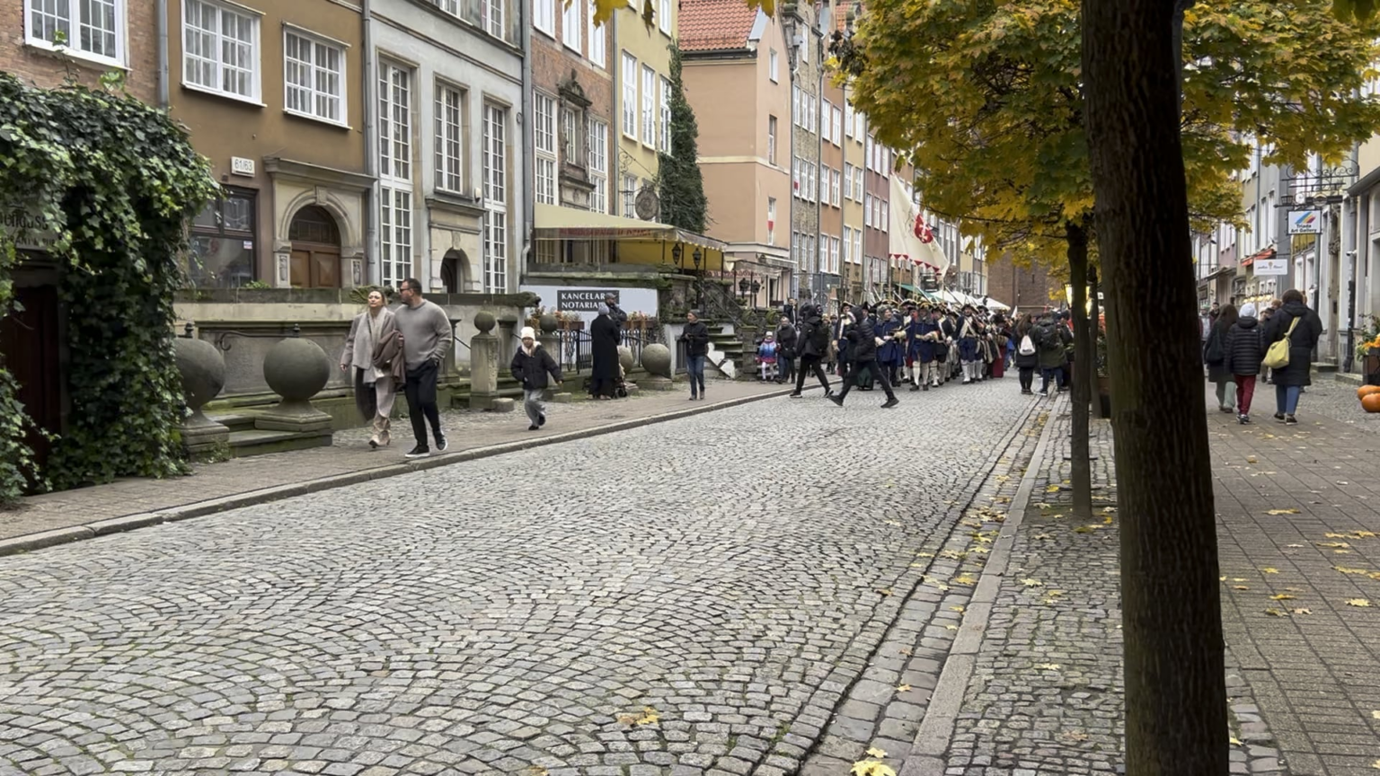 Reenactors on parade in Gdańsk