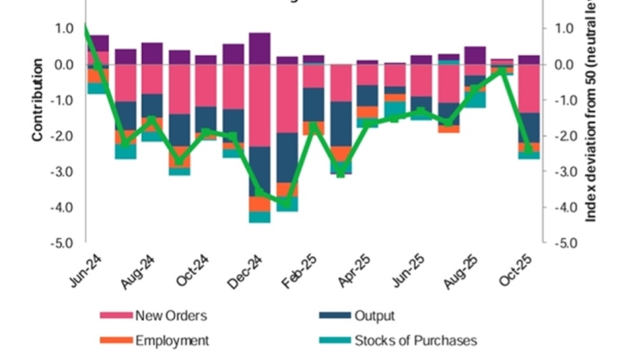 bne IntelliNews - Romania’s manufacturing PMI drops to 47.6 in October as output and orders weaken