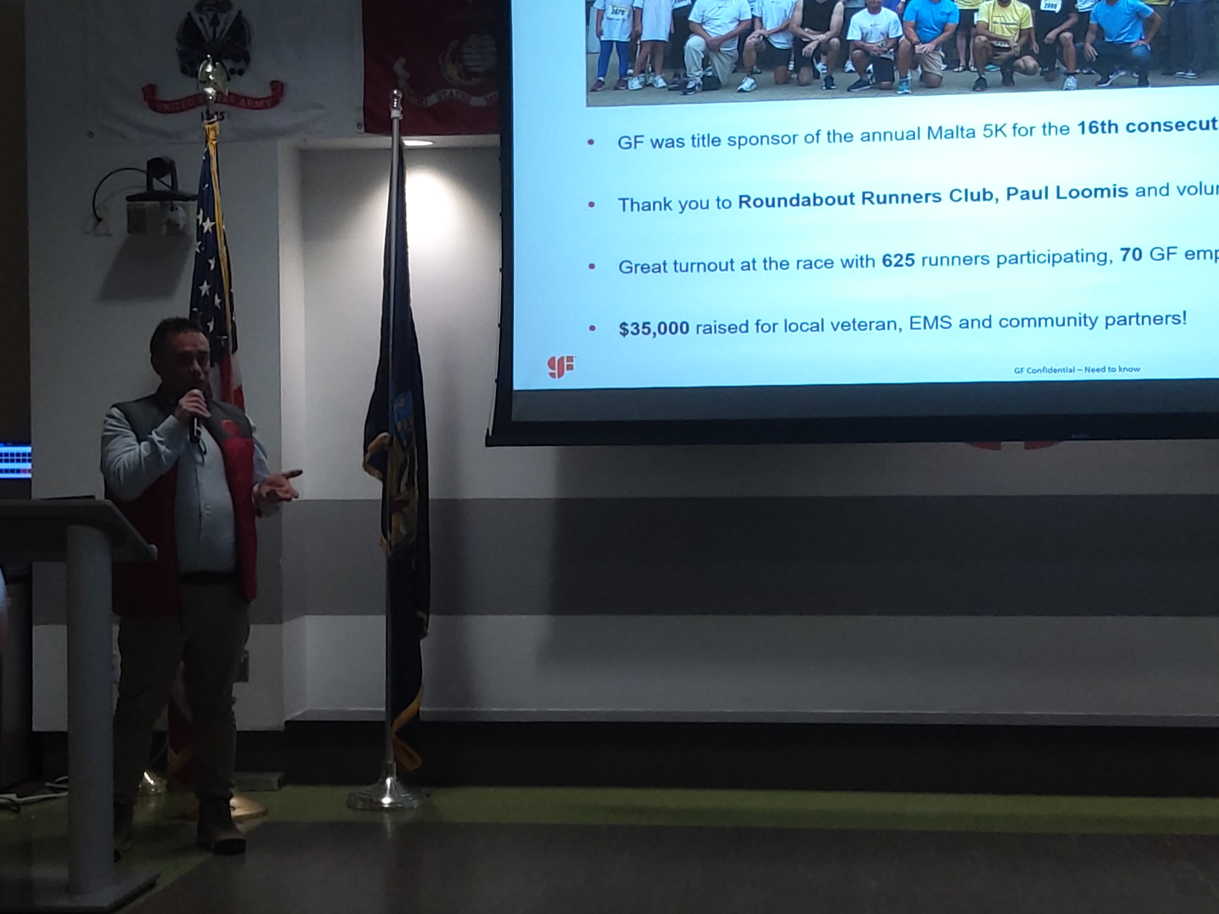 Paul Loomis talks about the importance of the Malta 5K's fundraising efforts. (Melissa Schuman - MediaNews Group)