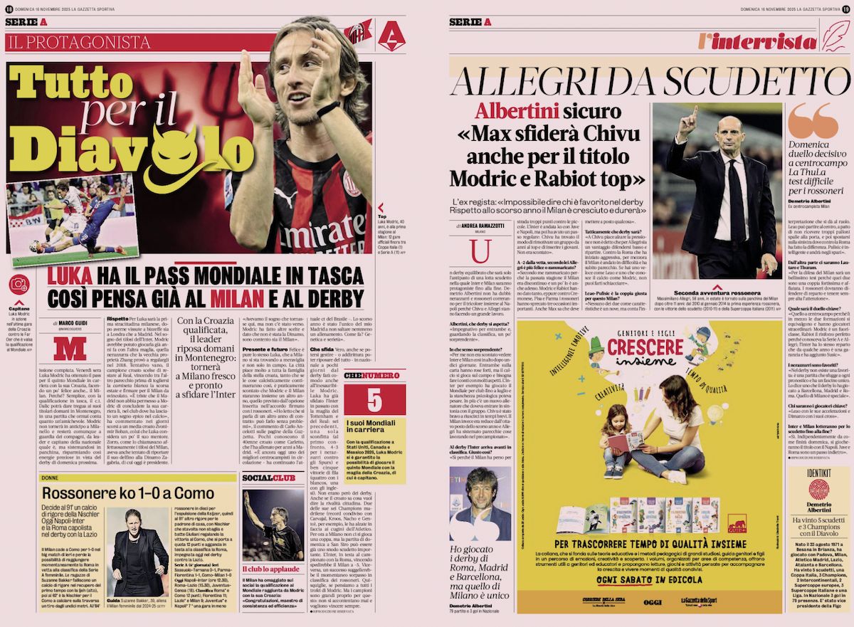 la gazzetta dello sport 16 november