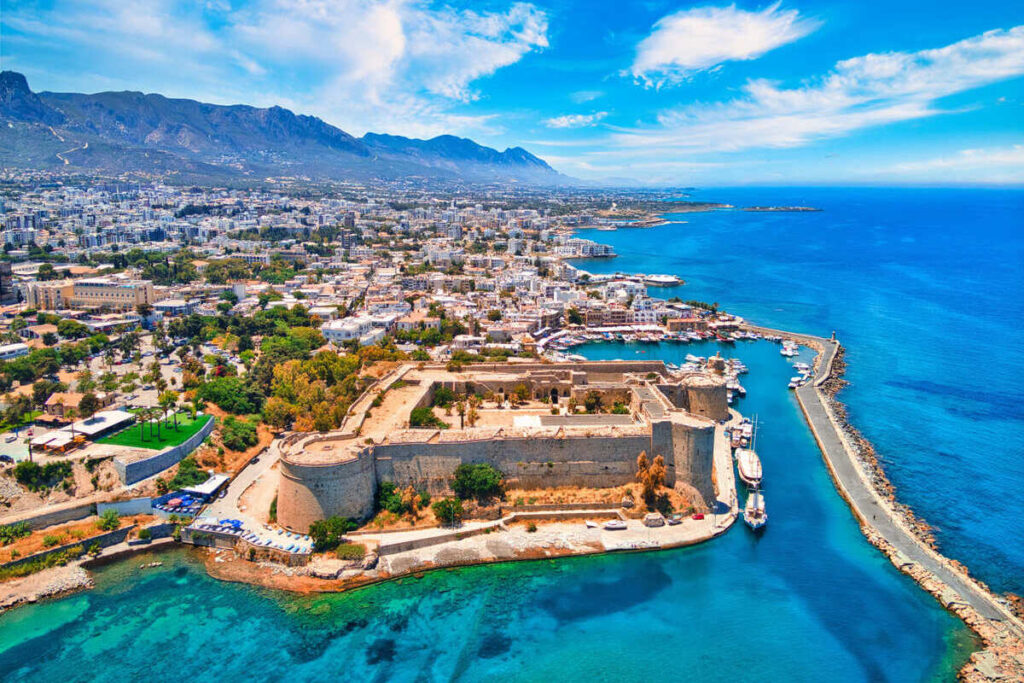 Aerial View Of Kyrenia, Girne In The North Of Cyprus, East Mediterranean