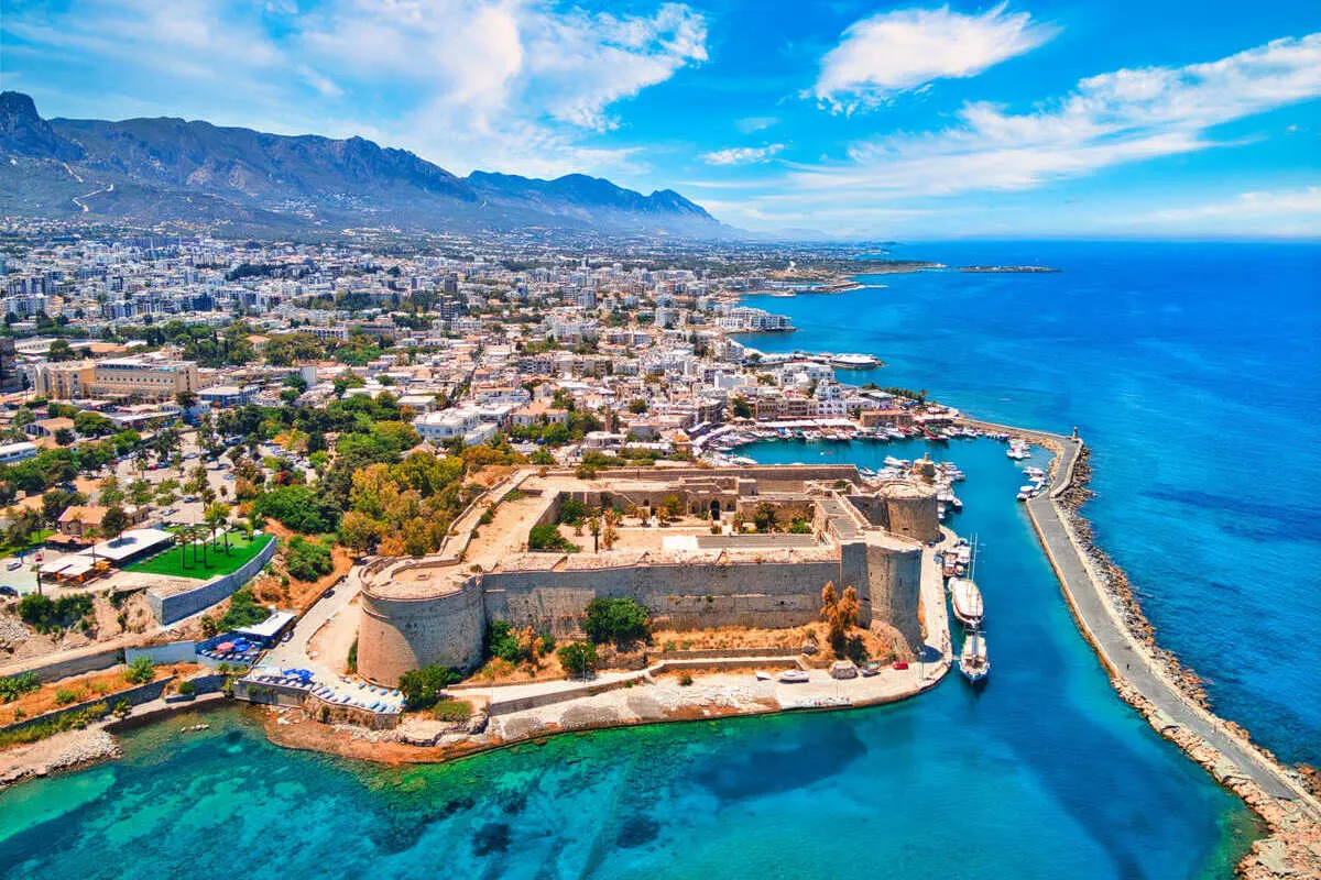 Aerial View Of Kyrenia, Girne In The North Of Cyprus, East Mediterranean