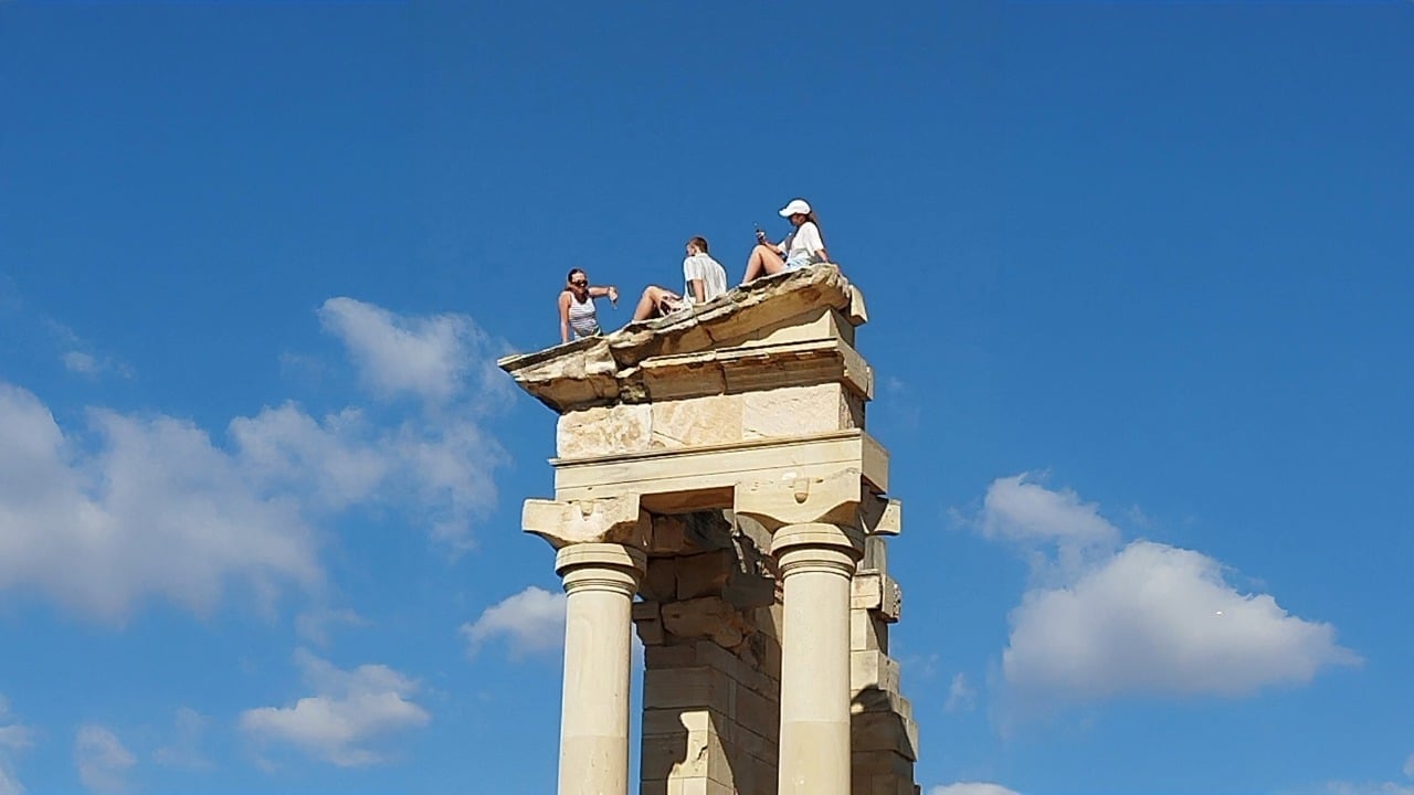 Tourists Sanctuary of Apollo Hylates