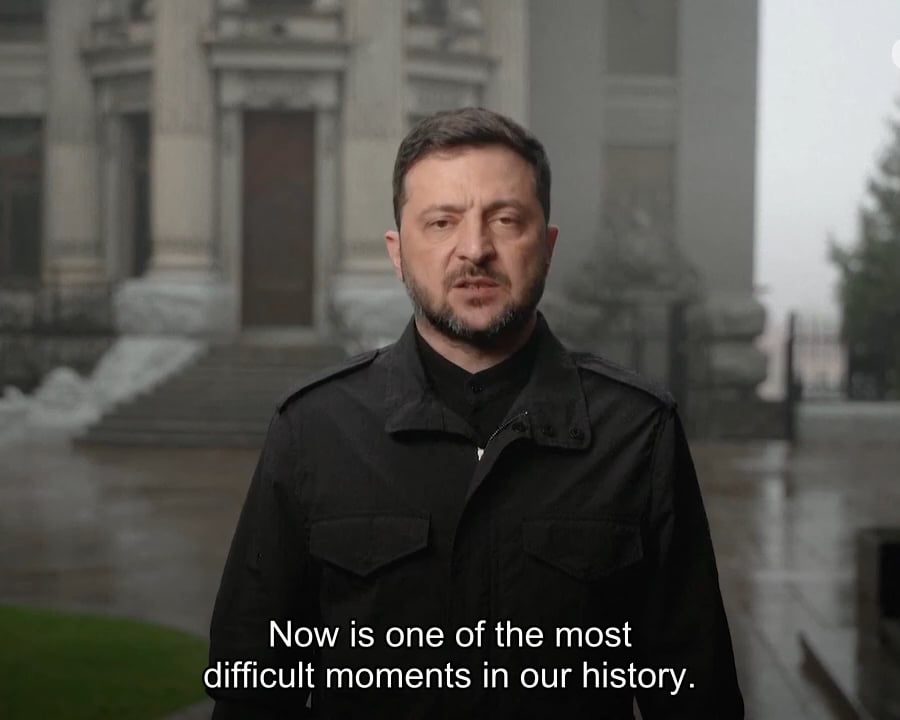 Zelenskyy warns of 'most difficult moment in history' amid pressure to accept US plan