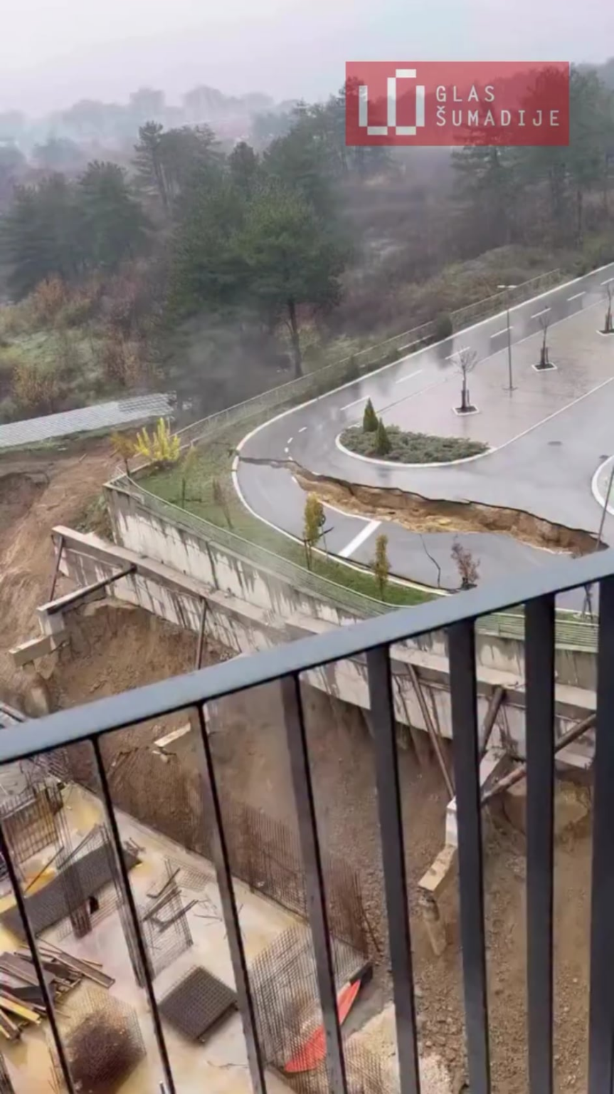 Landslide near the Center of Excellence in Kragujevac