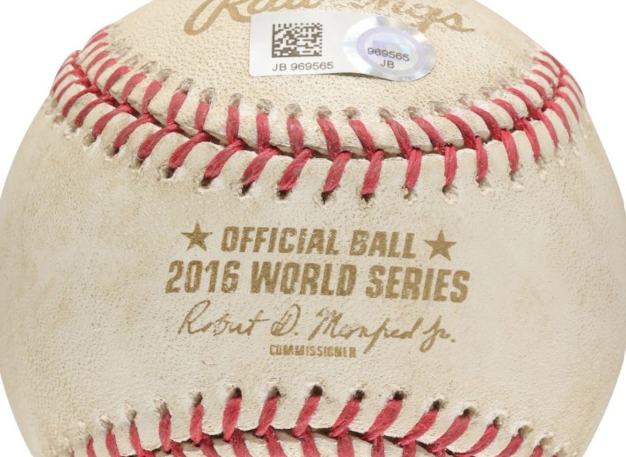 Bidding is open for several Cleveland sports items including three 2016 World Series balls.