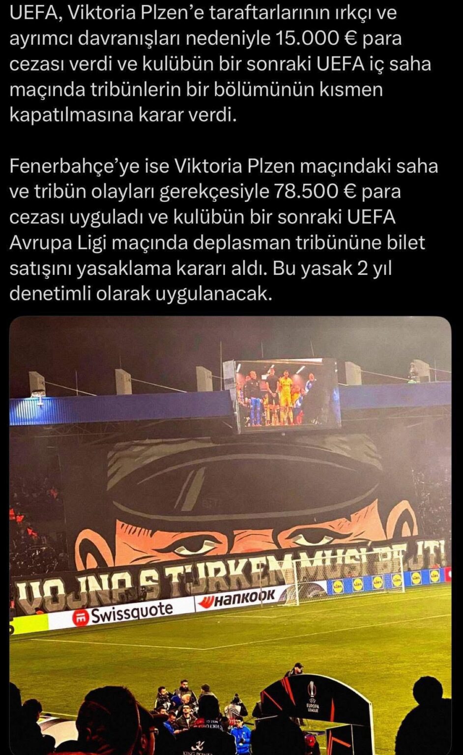 Decision from UEFA to Fenerbahçe