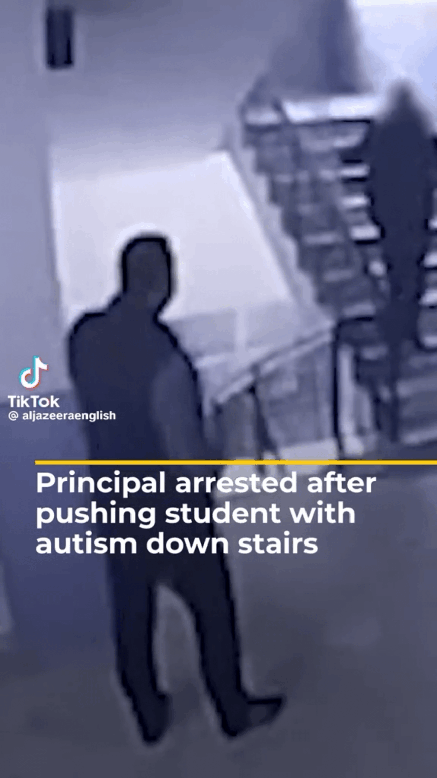 A school principal in Turkiye has been fired and arrested after CCTV emerged of him pushing a 13-year-old student with autism down the stairs