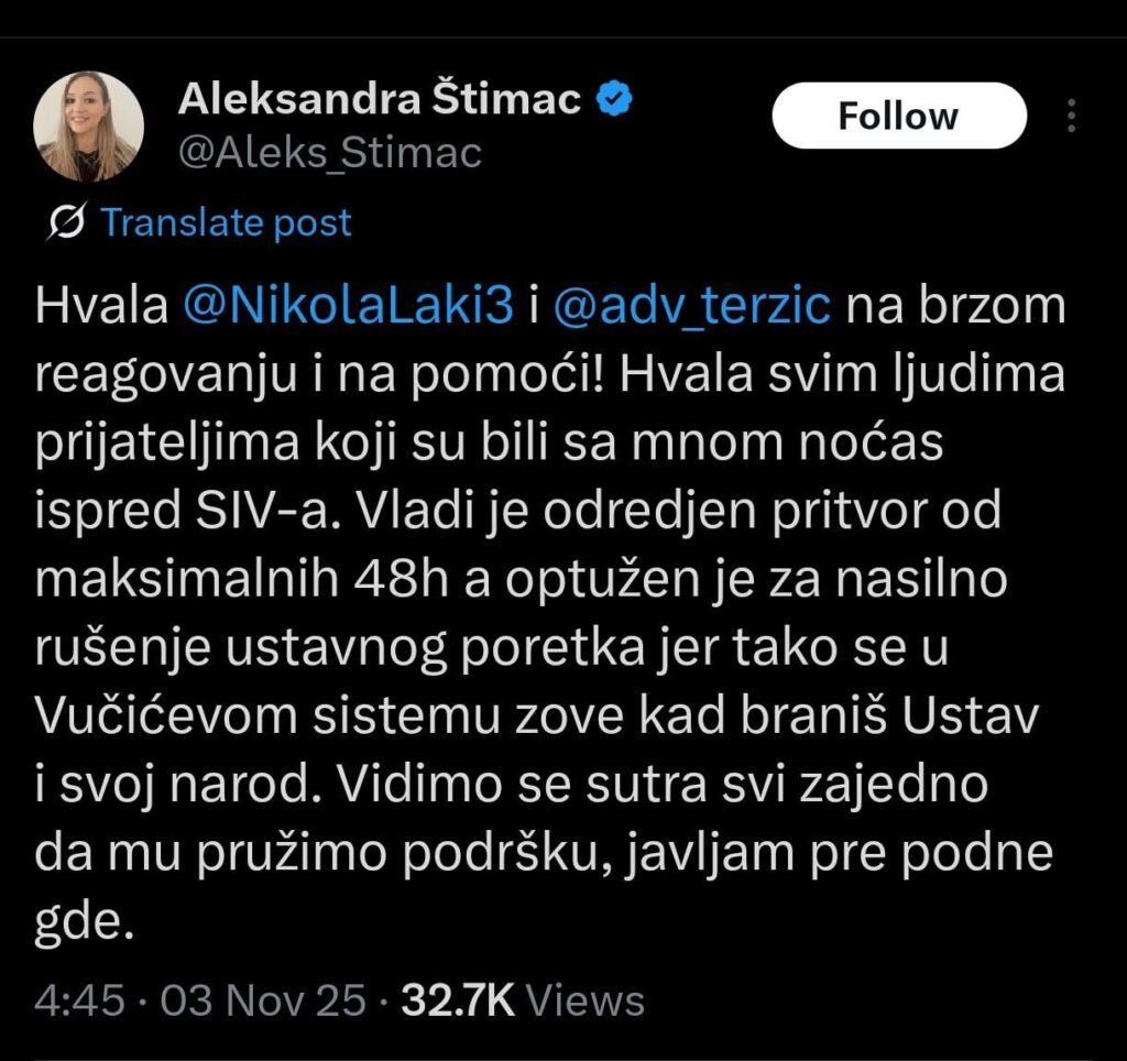Štimac detained for 48 hours